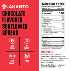 Sugar-Free Chocolate Sunflower Spread -Lakanto Food Store ChocolateFlavoredSunflowerSpread ImageStack Image3