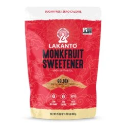 Golden Monkfruit And Erythritol Sweetener - Raw Cane Sugar Replacement -Lakanto Food Store LFG 016 RP 116 7 FrontRender White
