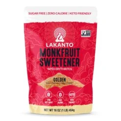Golden Monkfruit And Erythritol Sweetener - Raw Cane Sugar Replacement -Lakanto Food Store LFG 051 RP 013 12 Render Front