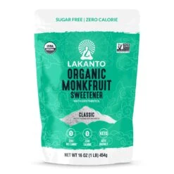 Organic Classic Monkfruit And Erythritol Sweetener - White Sugar Replacement