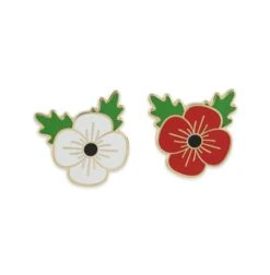 Custom Hard Enamel Pins -Lakanto Food Store Red and white flower d044aecb 5f66 48fb 8b59 11526c60ecd2