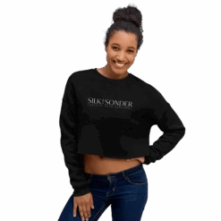 Silk + Sonder Logo Cropped Sweatshirt -Lakanto Food Store silk sonder silk sonder logo cropped sweatshirt 33071317549099